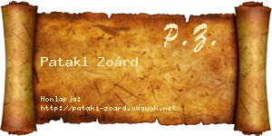 Pataki Zoárd névjegykártya
